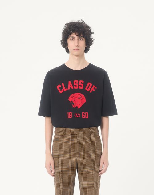 Valentino - Valentino Cotton T-shirt With Panther Print - Black/red - Man - T-shirts And Sweatshirts